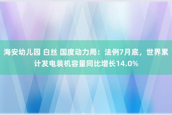 海安幼儿园 白丝 国度动力局：法例7月底，世界累计发电装机容量同比增长14.0%