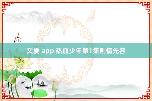 文爱 app 热血少年第1集剧情先容