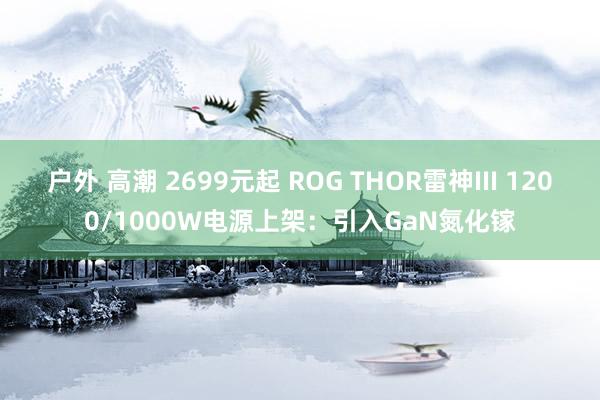 户外 高潮 2699元起 ROG THOR雷神III 1200/1000W电源上架：引入GaN氮化镓