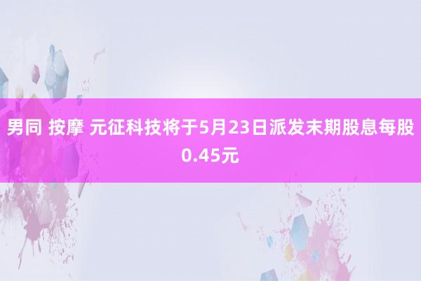 男同 按摩 元征科技将于5月23日派发末期股息每股0.45元